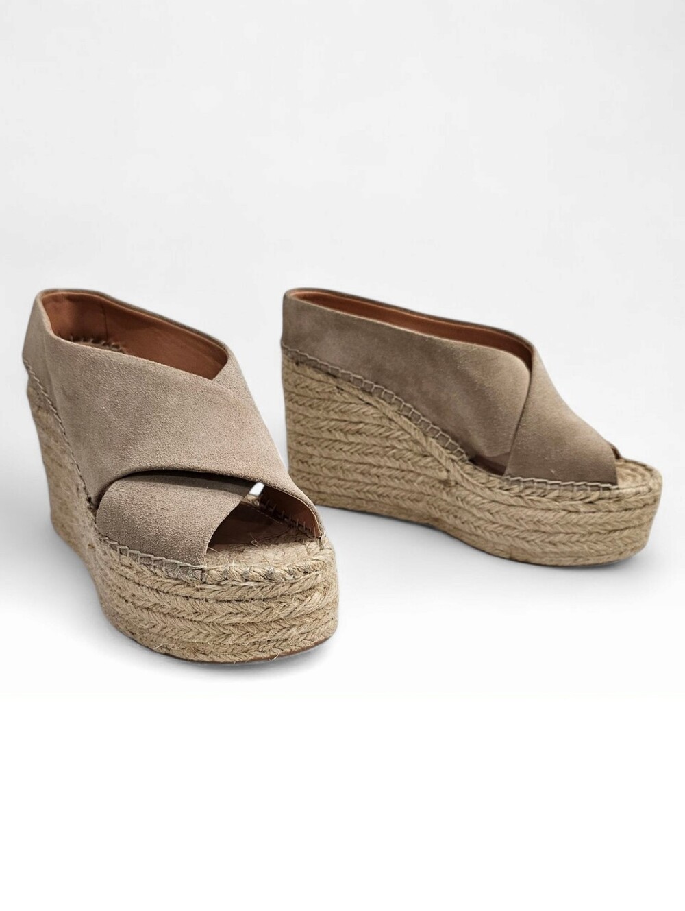 SIGERSON MORRISON Beige Suede Espadrille Platform Wedge 6M